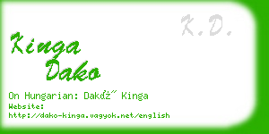 kinga dako business card